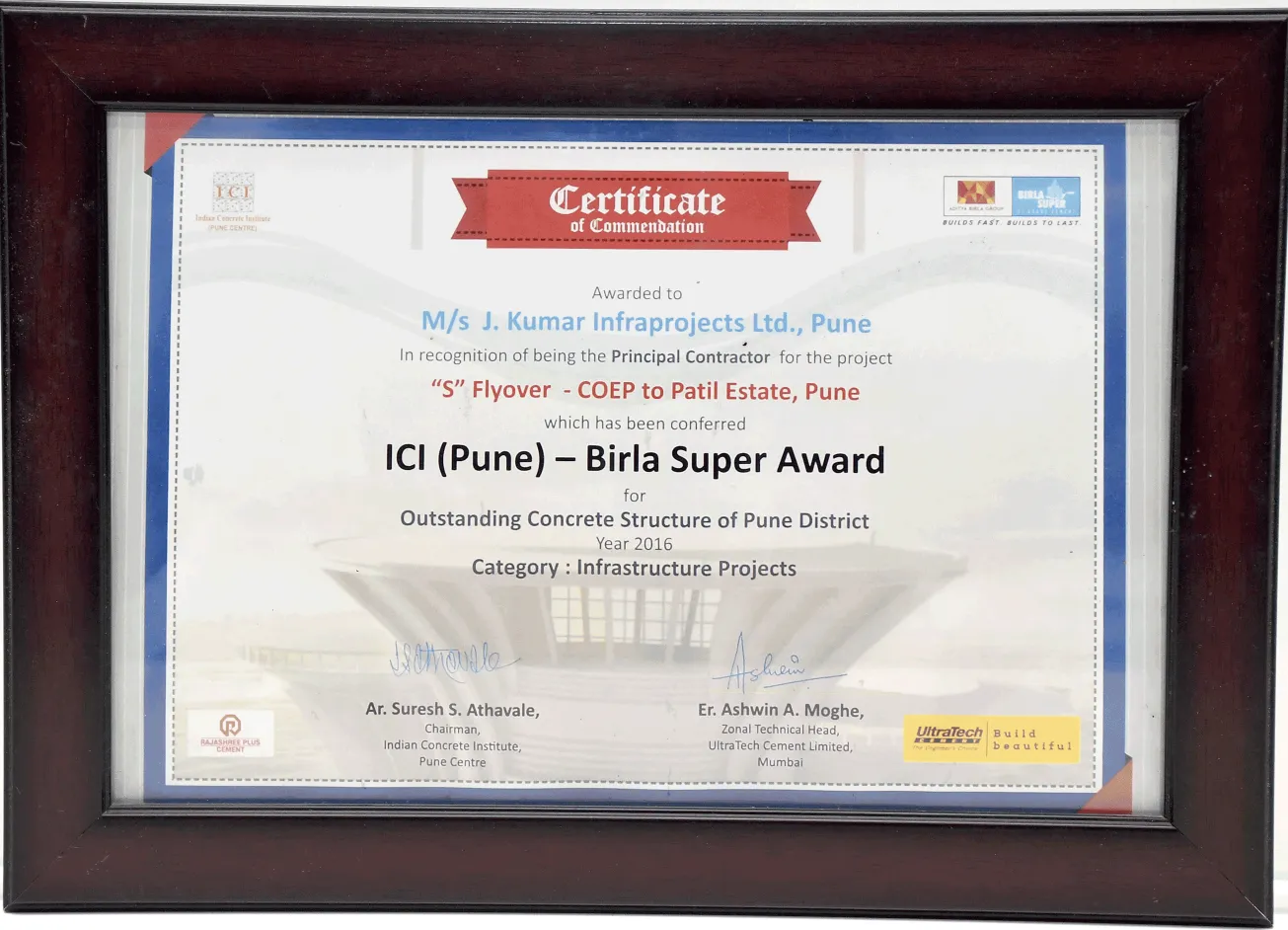 ICI - Pune Birla Super Award For Outstanding Concrete Structure of Pune