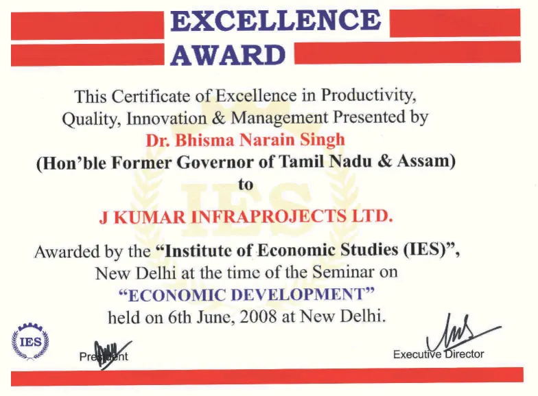Udyog Ratan Award by Institute of Economic Studies