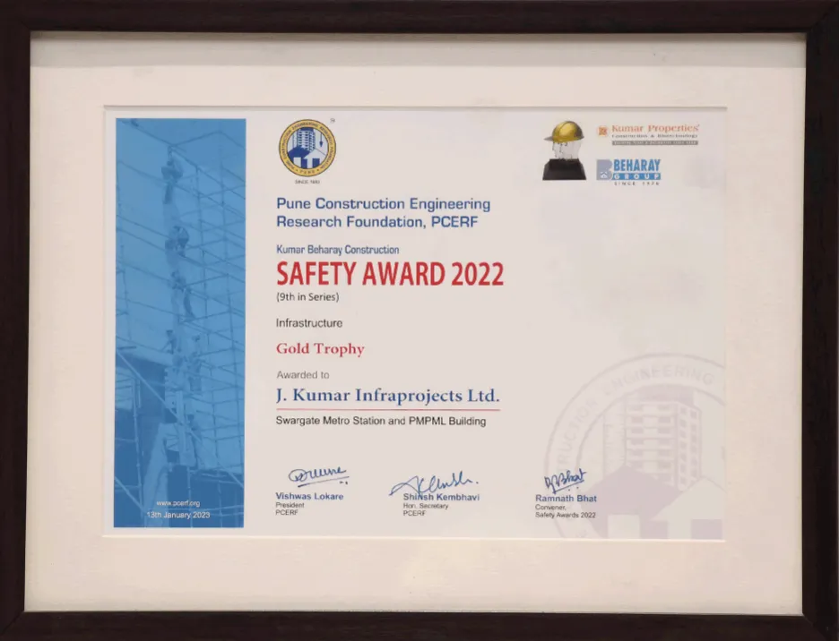 Safety Innovation Award 2024 awarded by The Institute of Engineers (India) for implementing Innovative Safety Management Systems